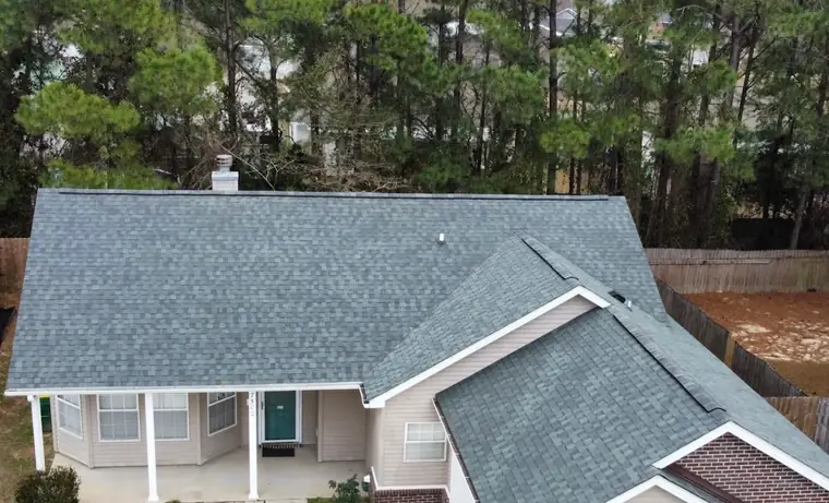 New architectural shingle roof in gray